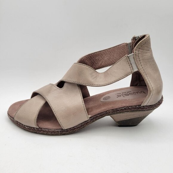 Bussola Walk Your Way Greige Comfort Sandals Gladiator Straps Side Zip Heel   38 - Picture 4 of 11